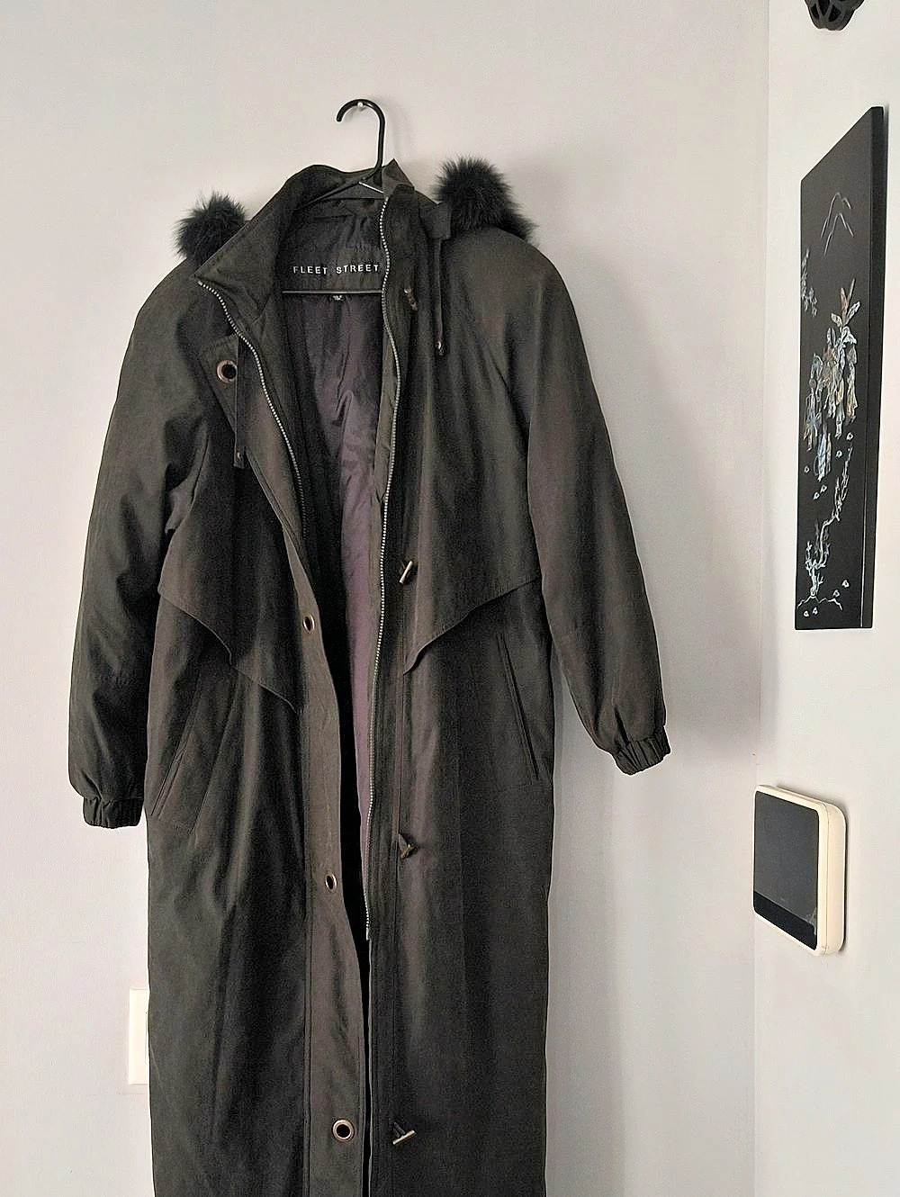 Fleet Street Black Hooded Puffer Coat Like New